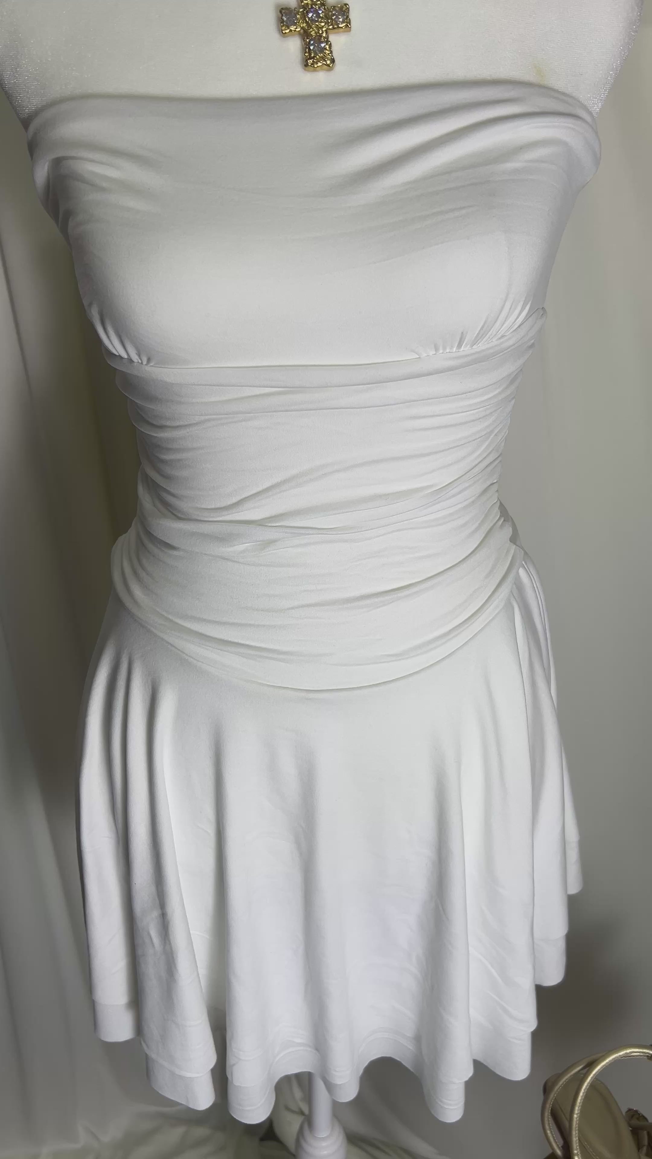 White double layer dress