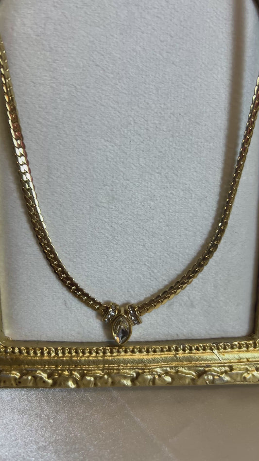 Gold tear drop necklace